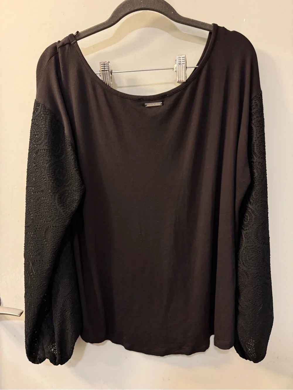 Michael Kors Black Lace Sleeve Blouse Top Women’s Large Business Casual